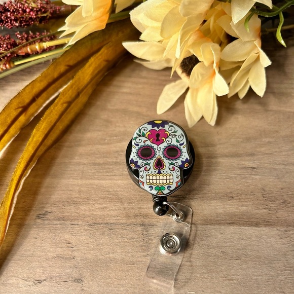 Sugar Skull Badge Reel - Picture 1 of 1